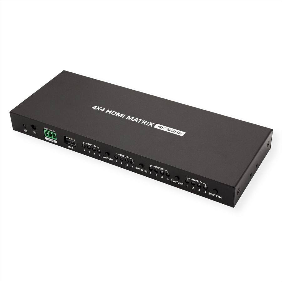 VALUE HDMI Matrix Switch, 4x4, 4K60Hz, with remote control