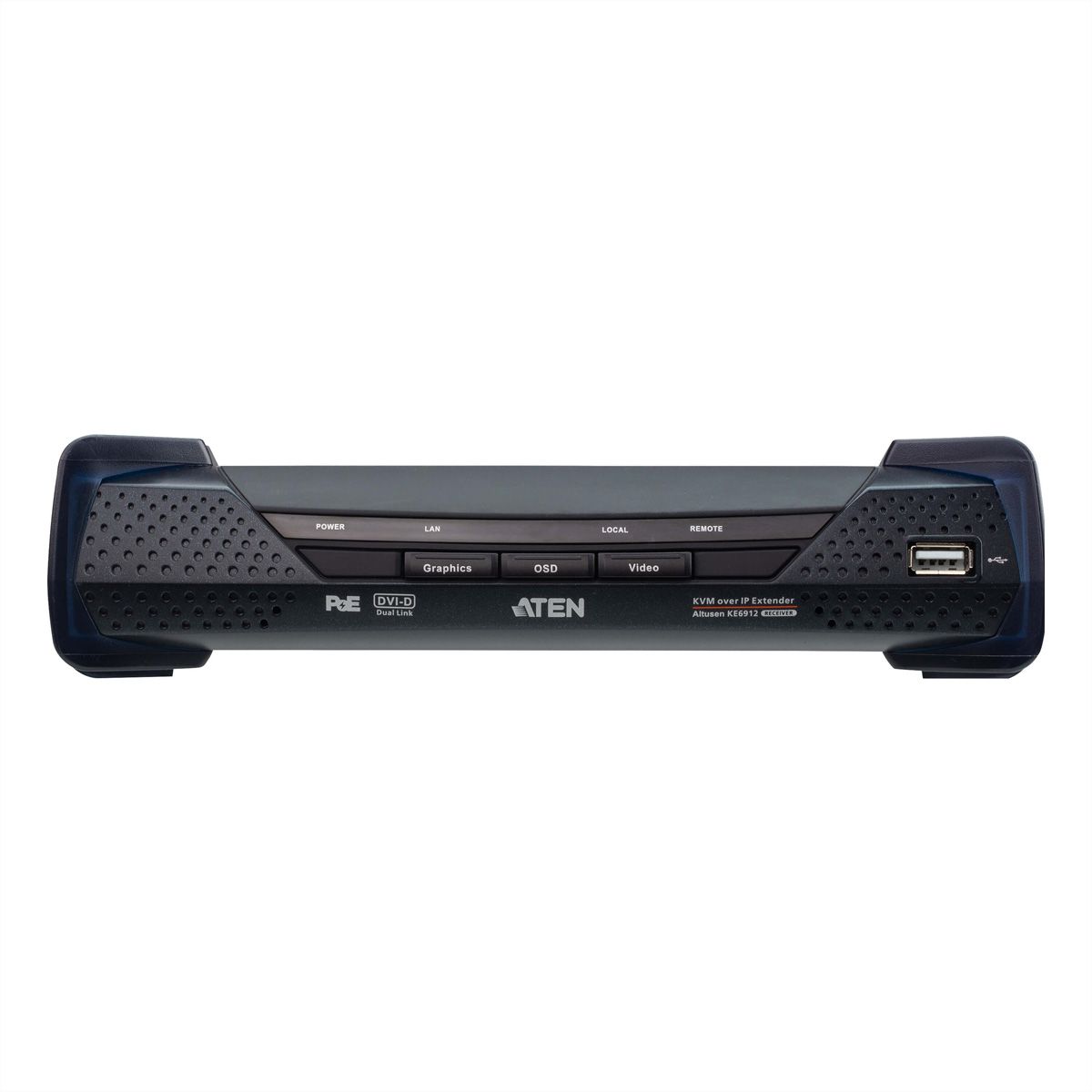 ATEN KE6912R DVI-D Dual Link KVM Over IP-extender met PoE ontvanger