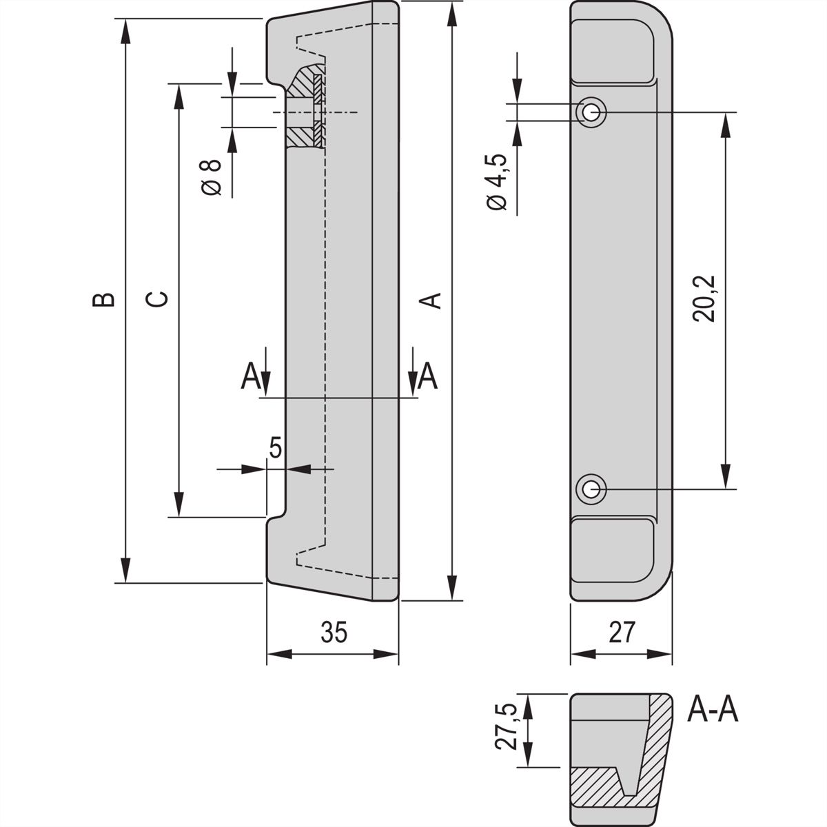 SCHROFF CompacPRO Achtervoet met randbescherming, 4 HE