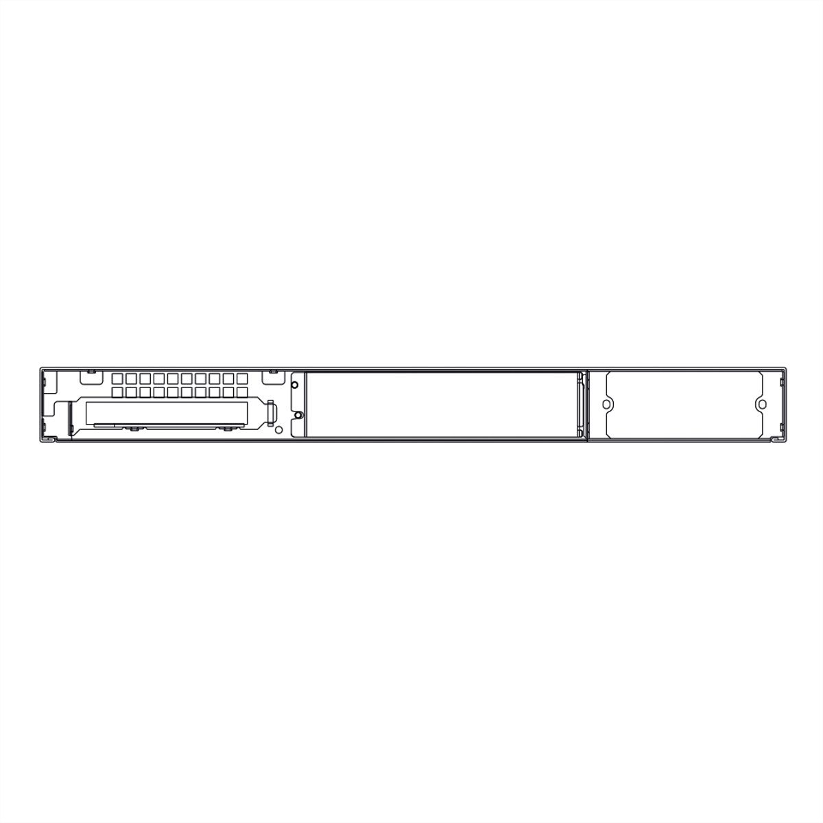 19" Server behuizing, 1UH, 1U-K-125L, zwart