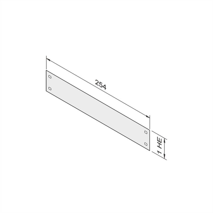 SCHROFF 10" Front Panel, Plain, St, 1.5 mm, RAL 7035