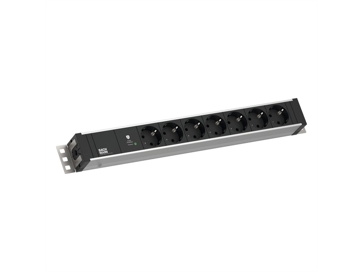 BACHMANN 19" 1,5U 7xCEE7/3 ws 1xSPD-Plus 2,0m CEE7/7
