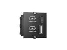 BACHMANN Custom Module USB Charger Module Type A & Type C 22W, Quickcharge, black