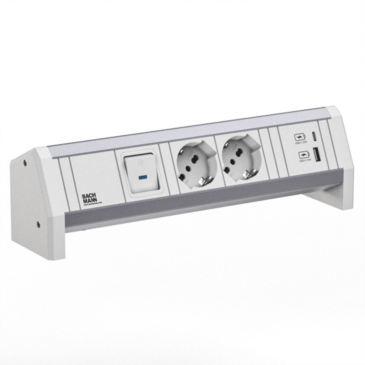 BACHMANN DESK 2xP40 1xUSB A/C 22W 1xSwitch GST18 RAL9010