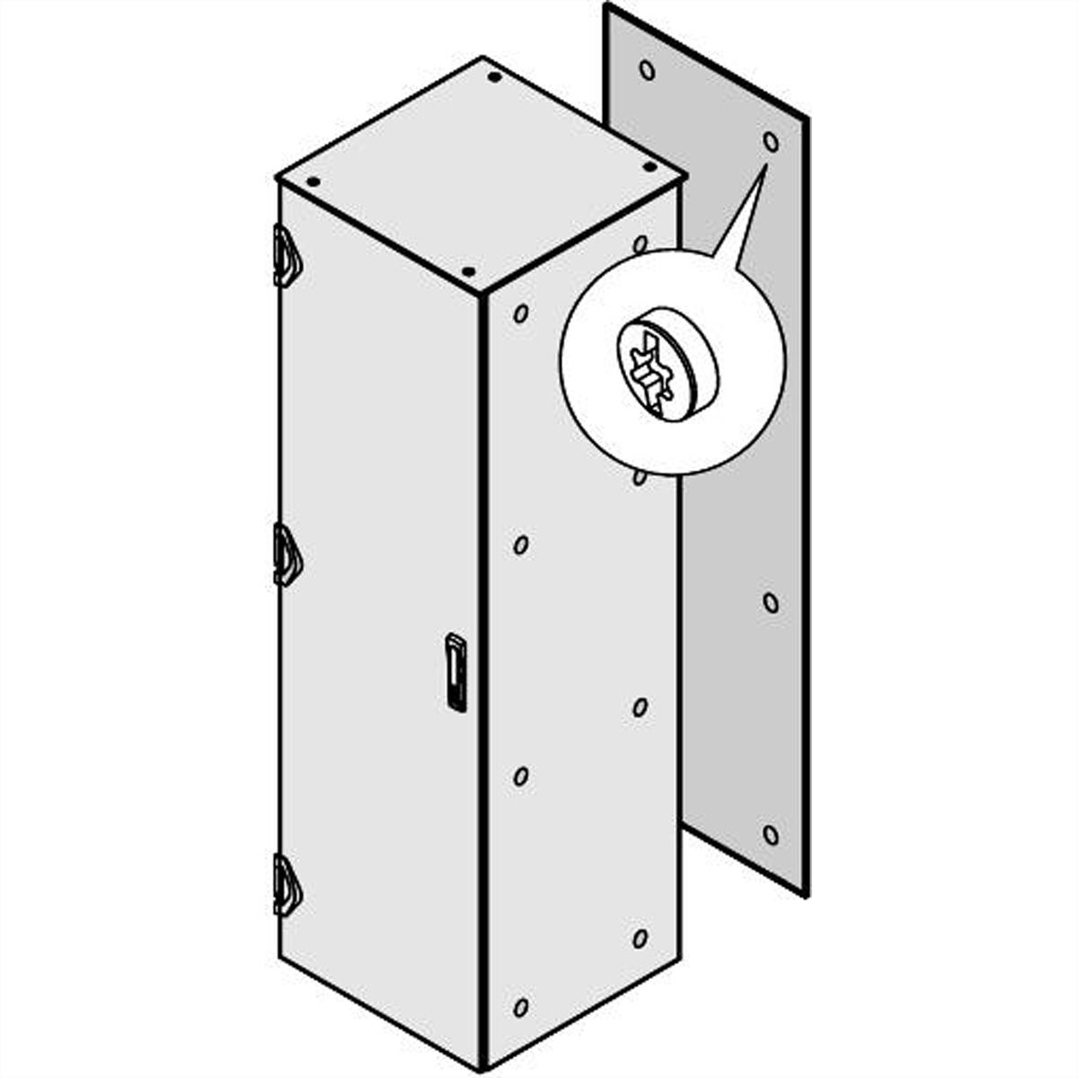 SCHROFF Varistar IP 55 achterwand, schroefbevestiging, RAL 7021, 1200H 600W