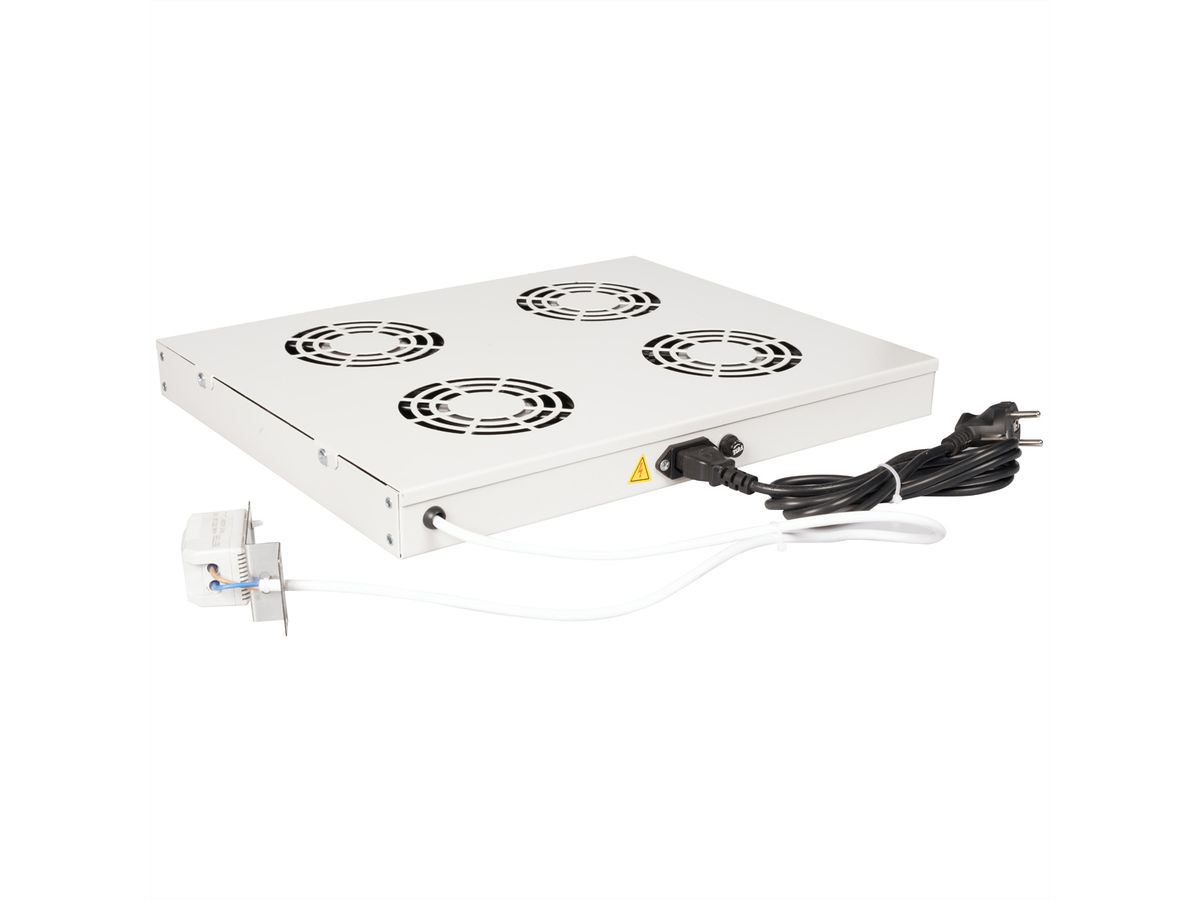 ROLINE 19-inch fan unit 4 fans, Thermostat grey