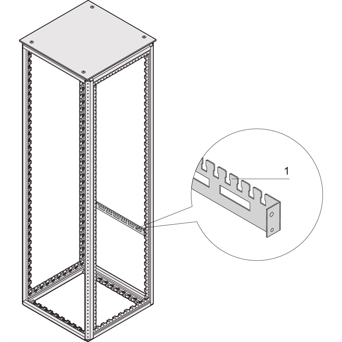 SCHROFF Varistar Cable Support Rail for Cabinet Width, 600W
