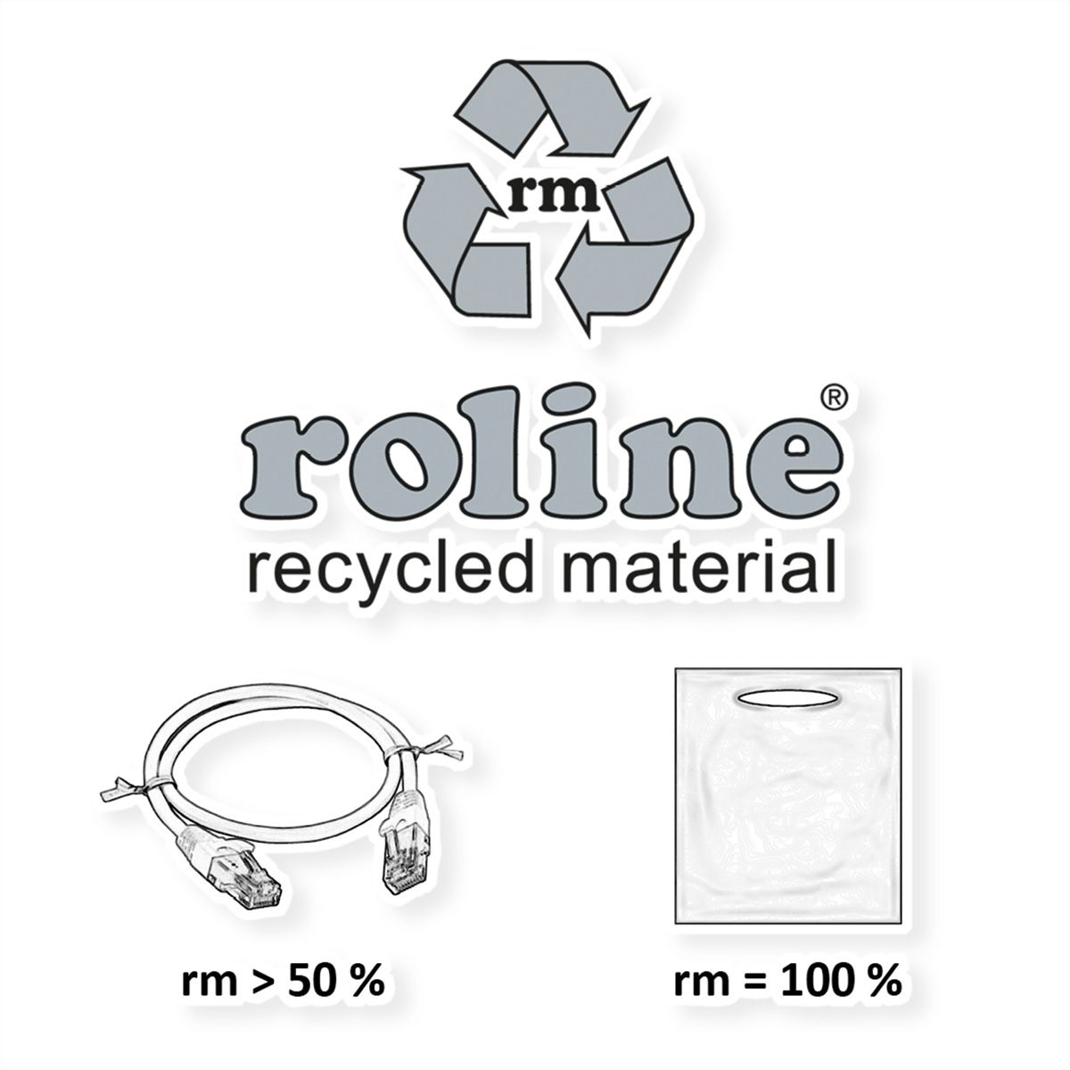 ROLINE RM UTP DataCenter Patchkabel Cat.6A (Klasse EA), extra dun, zwart, 0,3 m