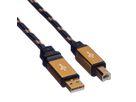 ROLINE GOLD USB 2.0 kabel, type A-B, Retail Blister, 3 m