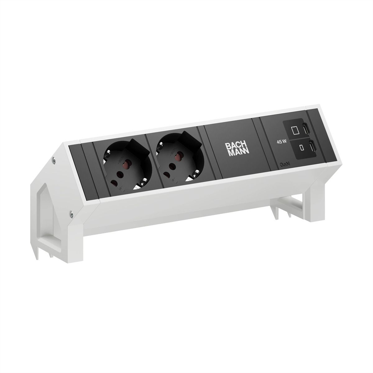 BACHMANN DESK2 2xP40 1xUSB C/C 45W, L=0,2m RAL9010