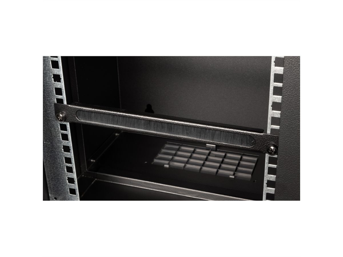 ROLINE 10-inch kabeldoorvoer, met borstelstrook 0.5HE zwart