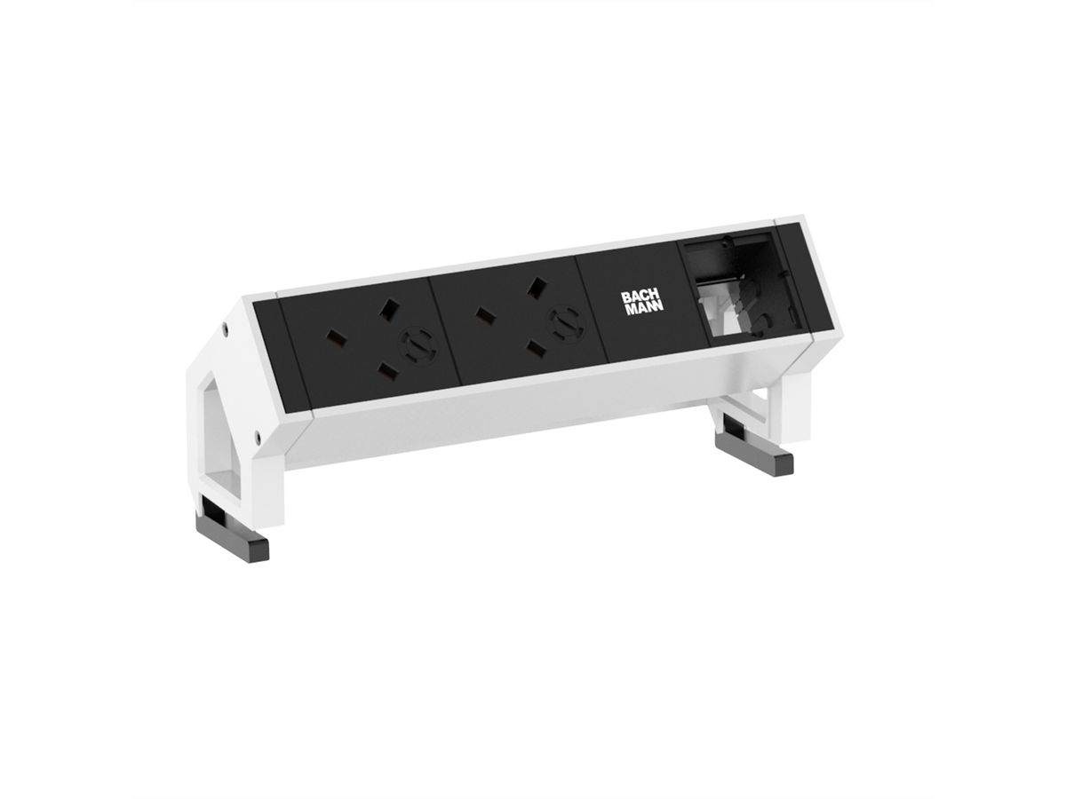 BACHMANN DESK2 2xUK 3,15A 45° 1xCM 0,2m GST18 RAL9010