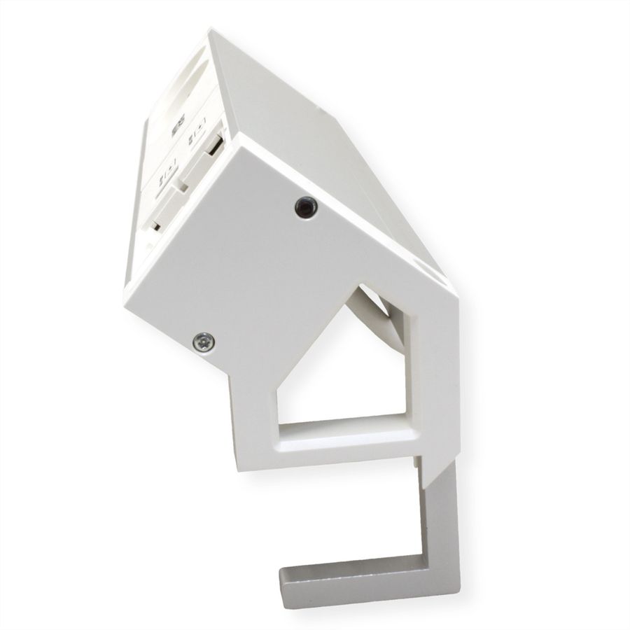 BACHMANN DESK2 ALU WHITE 2xUTE 1xCM 1xUSB A/C 22W 0,2m GST18