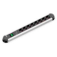 BACHMANN PRIMO socket strip 8x earthing contact, 2x USB charging port, switch, 1.75 m