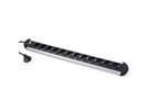 BACHMANN PRIMO socket strip 12x earthing contact, aluminium, 1.75 m