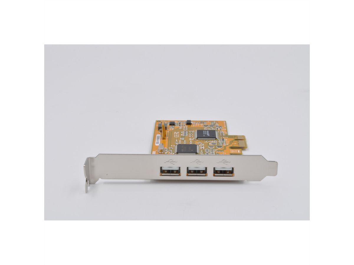 EXSYS EX-11053 USB 2.0 PCIe-kaart met 3 poorten