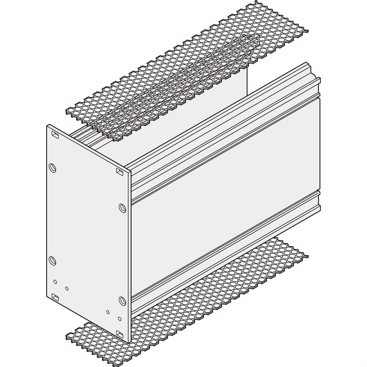 SCHROFF afdekplaat voor insteekmodule met perforatie, 42 pk, 227 mm