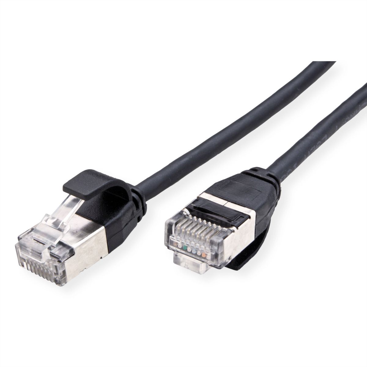 ROLINE F/UTP DataCenter Patchkabel Cat.6A (Class EA), LSOH, extra dun, zwart, 0,15 m