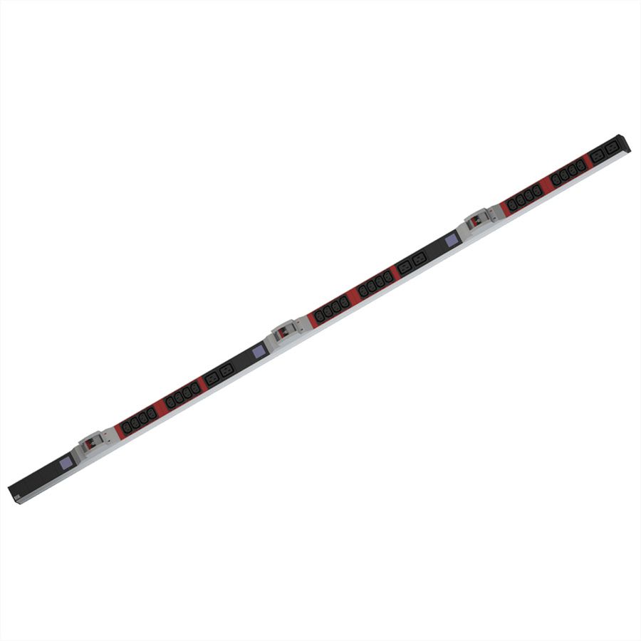 BACHMANN BN0500 19" PDU 1U 24xC13 6xC19, power measurement, CEE 3x32A connection, red