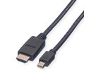 VALUE Mini DisplayPort Cable, Mini DP-HDTV, M/M, black, 2 m
