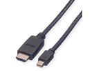 VALUE Mini DisplayPort Cable, Mini DP-HDTV, M/M, black, 1 m