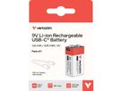 VERBATIM 9V-Akku mit USB-C-Anschluss Li-Ion 335mAh