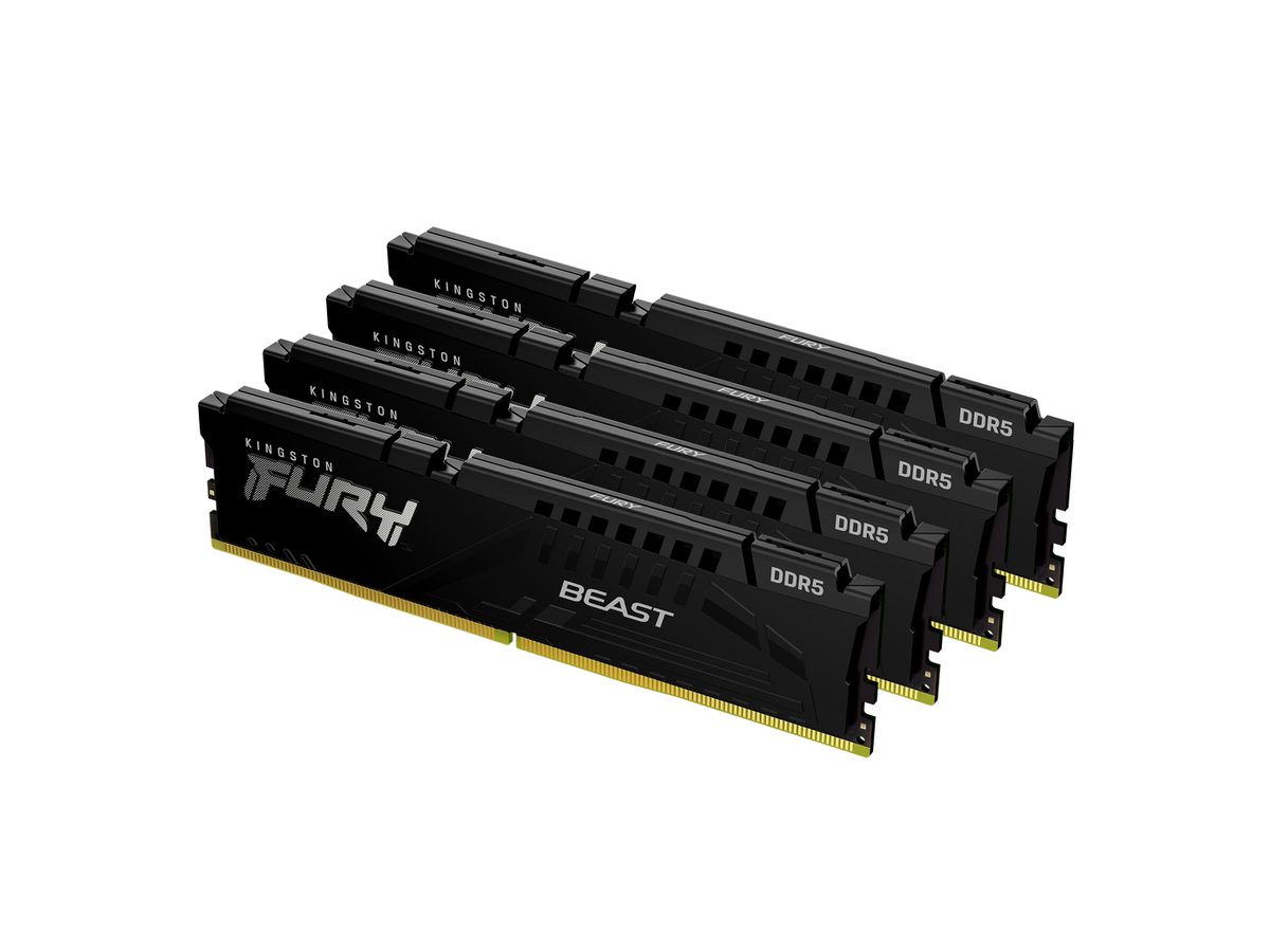 Kingston Technology FURY Beast 64GB 5600MT/s DDR5 CL40 DIMM (Kit of 4) Black XMP