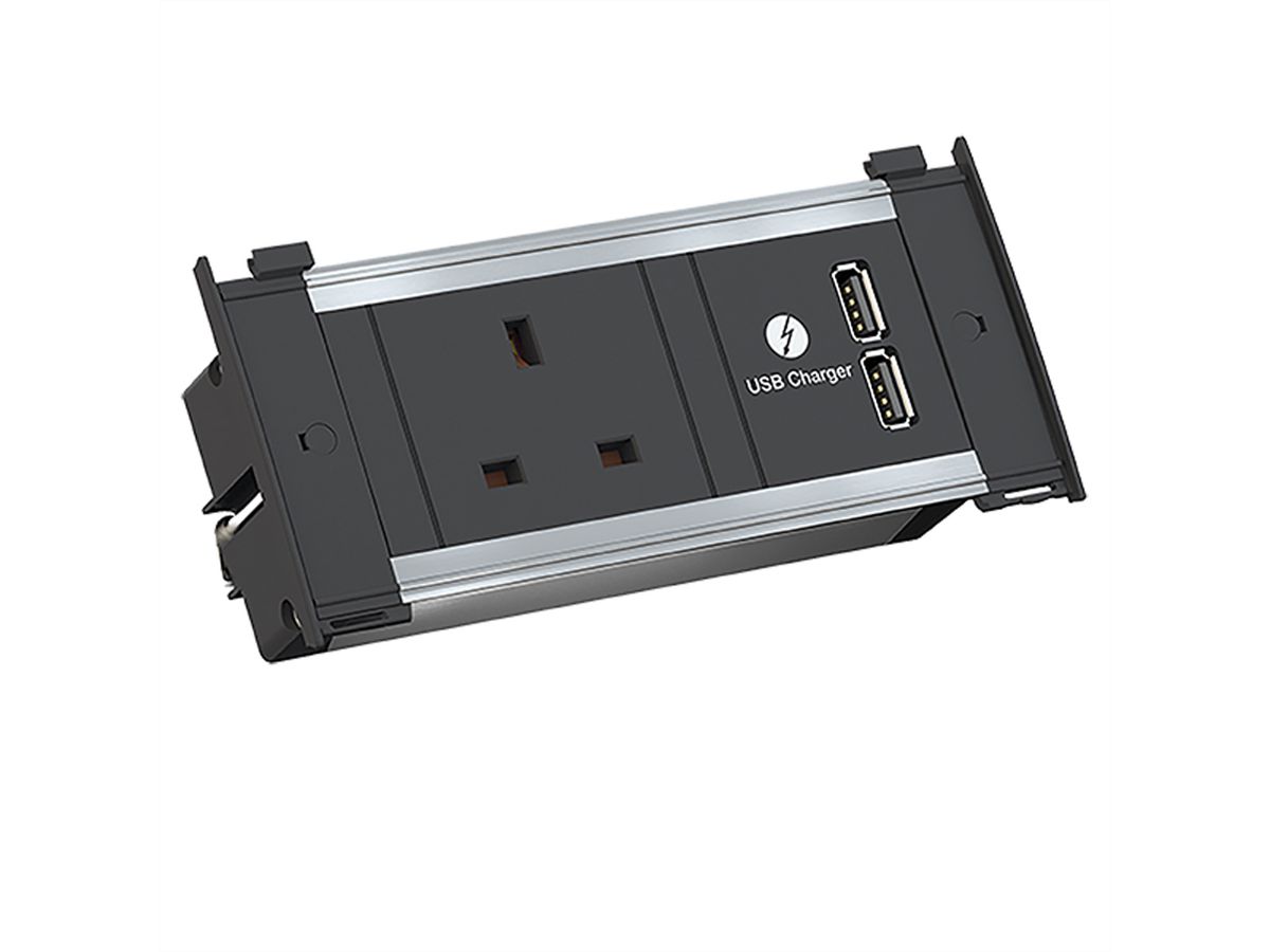 BACHMANN KAPSA XS 1xUK USB Charger, Current 2.0m UK 13A United Kingdom