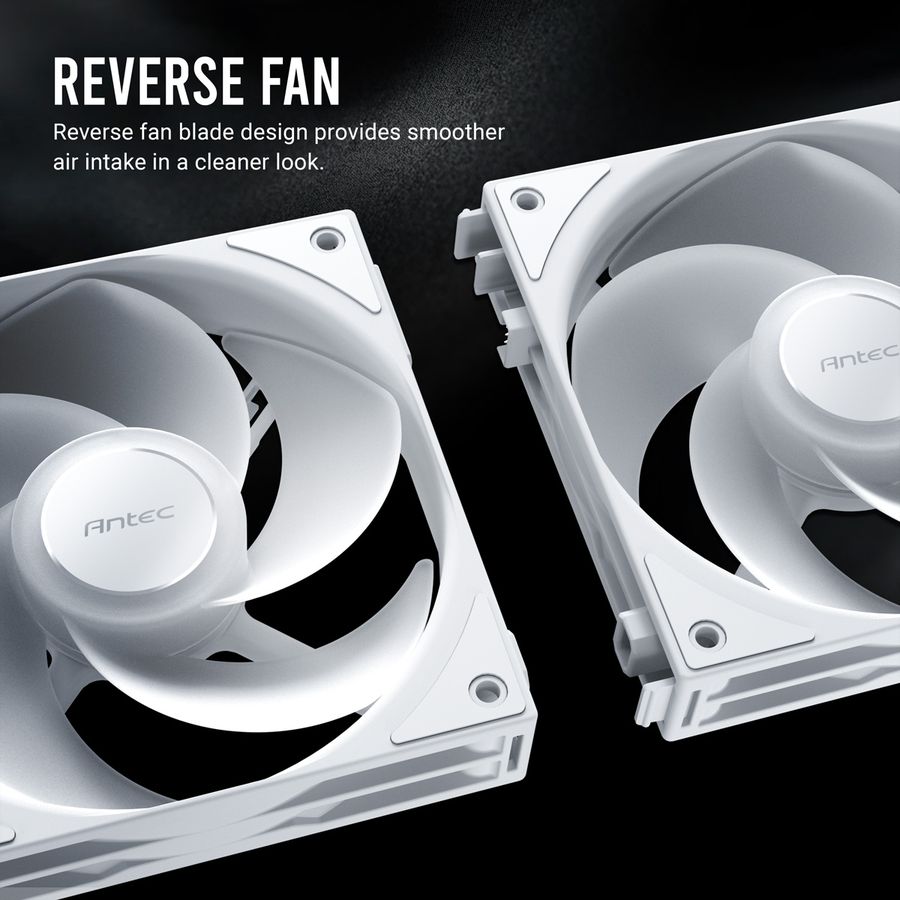 ANTEC C120 ARGB Fan Reverse PC Case Fan 120mm 3-in-1-Pack, black