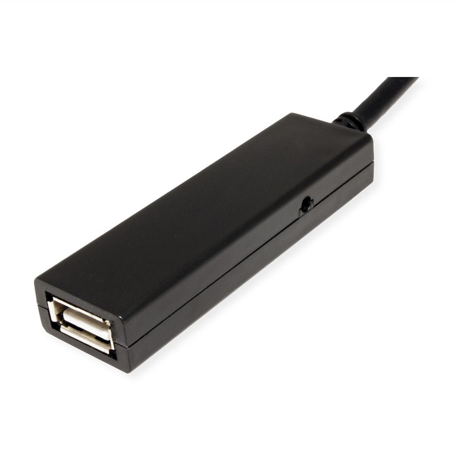 VALUE USB 2.0 Verleng kabel met actieve Repeater, A - C, zwart, 20 m