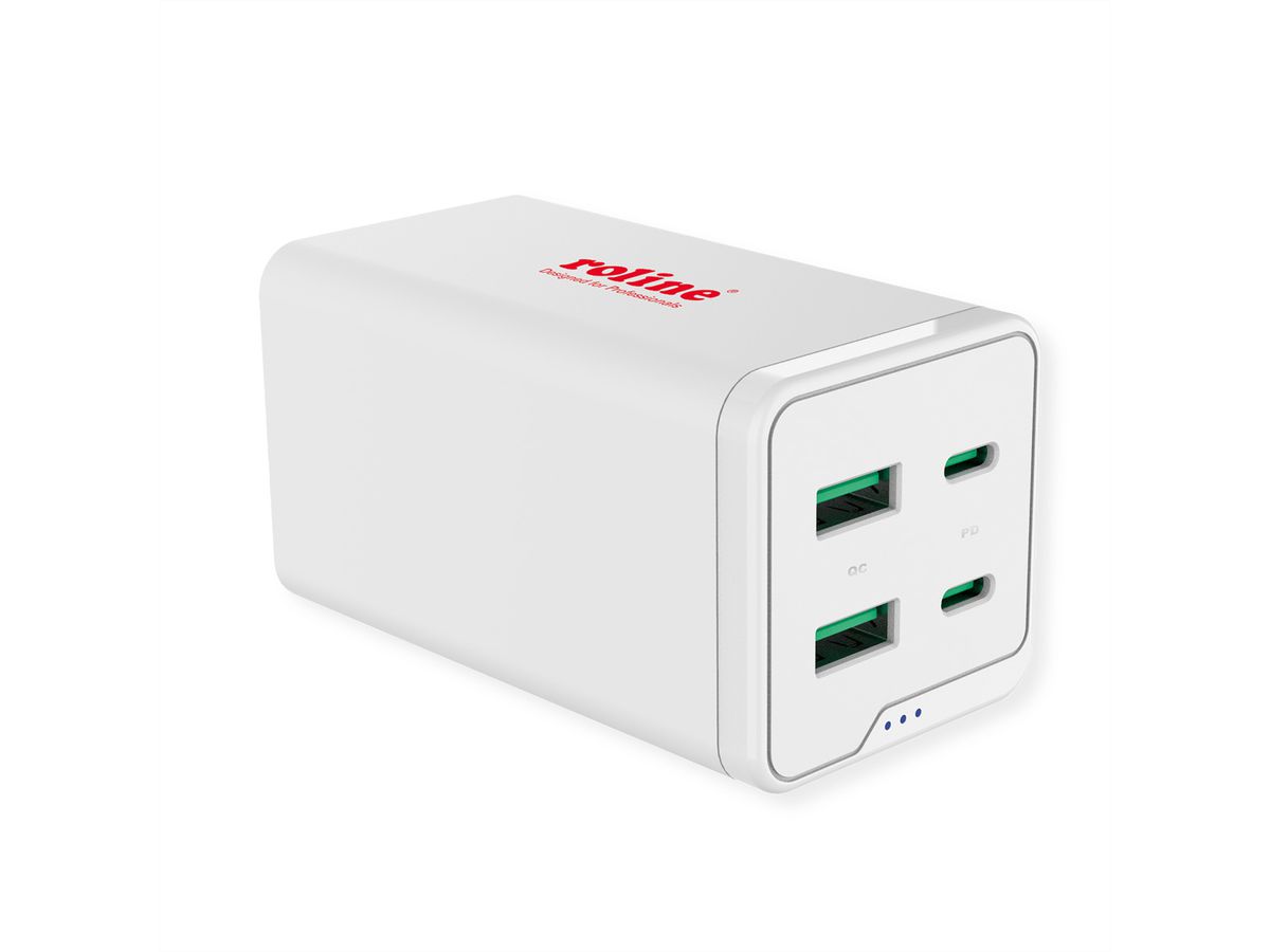 ROLINE USB Charger, 4 Ports (2x USB-C, 2x USB-A QC 3.0), max. 120W