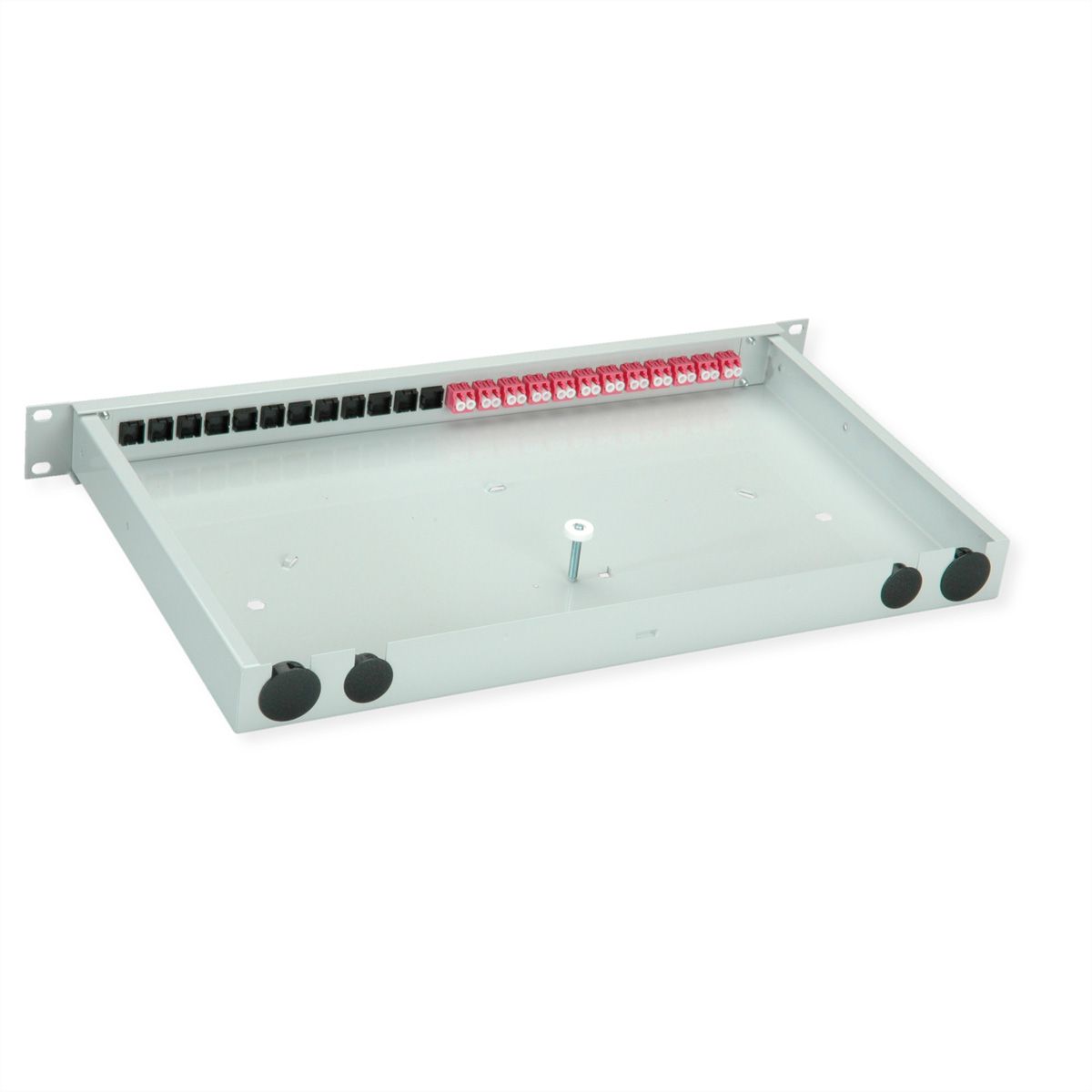 TELEGÄRTNER BASIS eco LWL-Panel mit Kupplungen, 12x LC Duplex, violett, OM4