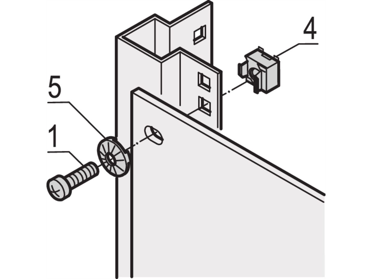 SCHROFF 19" Assembly Kit, 4 x Screw M5x12, Earthing Nut M5 for Slide Rails