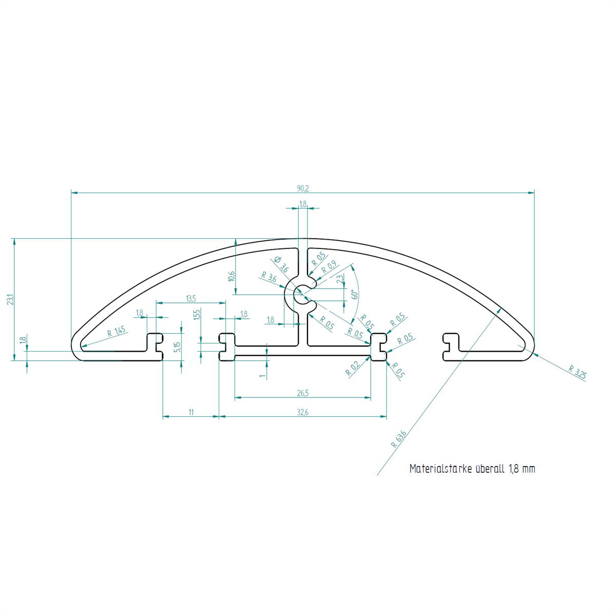 BACHMANN Easy-Bridge 100cm ALU anodised