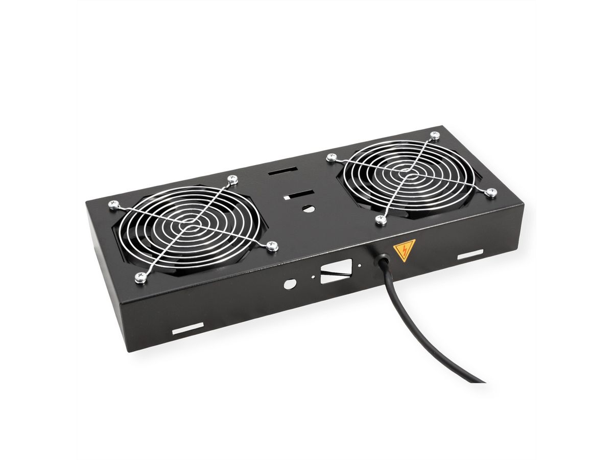 ROLINE ventilatorunit met 2 ventilatoren, voor 19 inch wandbehuizing zwart