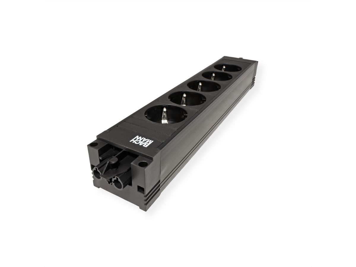 BACHMANN STEP BASE 5x earthing contact, black