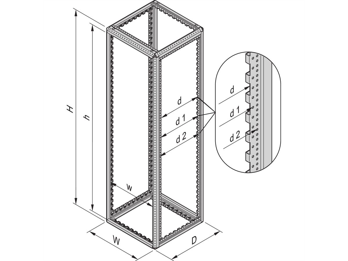 SCHROFF VARISTAR NET Plus 42 HE, Rack, 2000x800x800mm