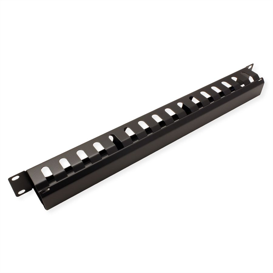 VALUE 19" Frontplaat 1 HE met rangeerkanaal 40 x 40 mm, zwart