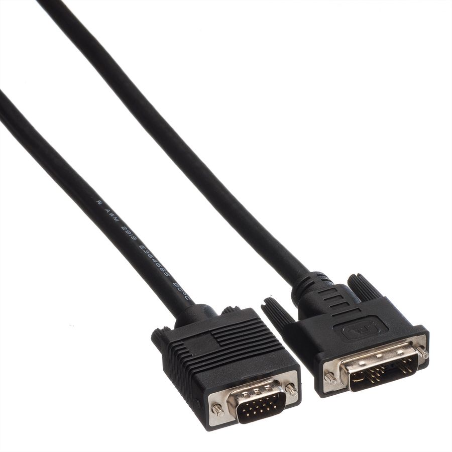 ROLINE DVI Cable, DVI (12+5) - HD15, M/M, 2 m