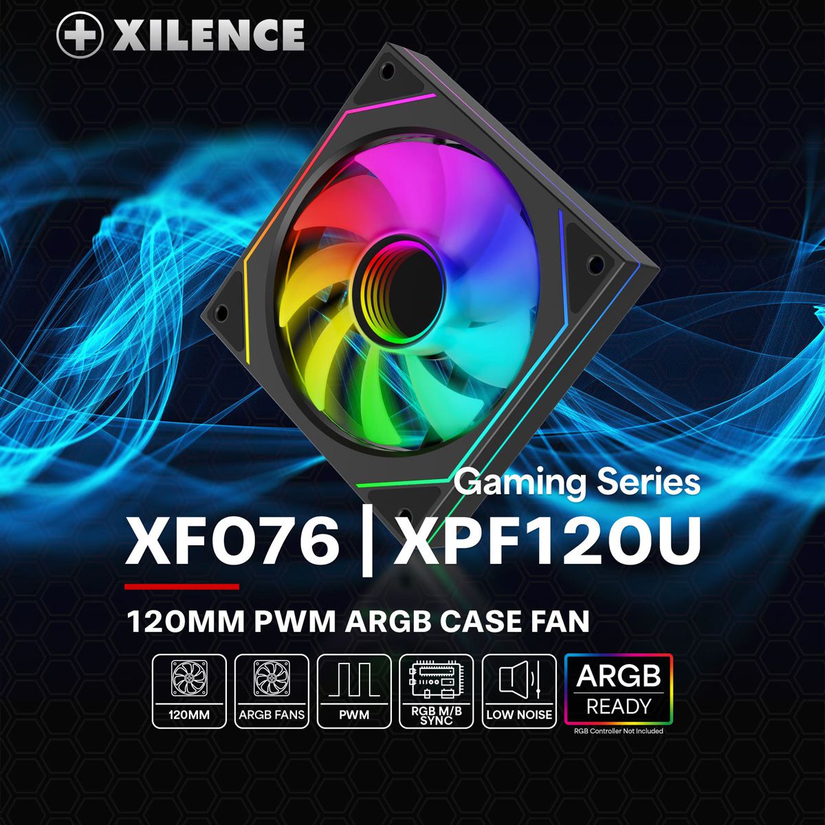 XILENCE XF076 Gehäuselüfter, mit Infinity-Mirror-Design