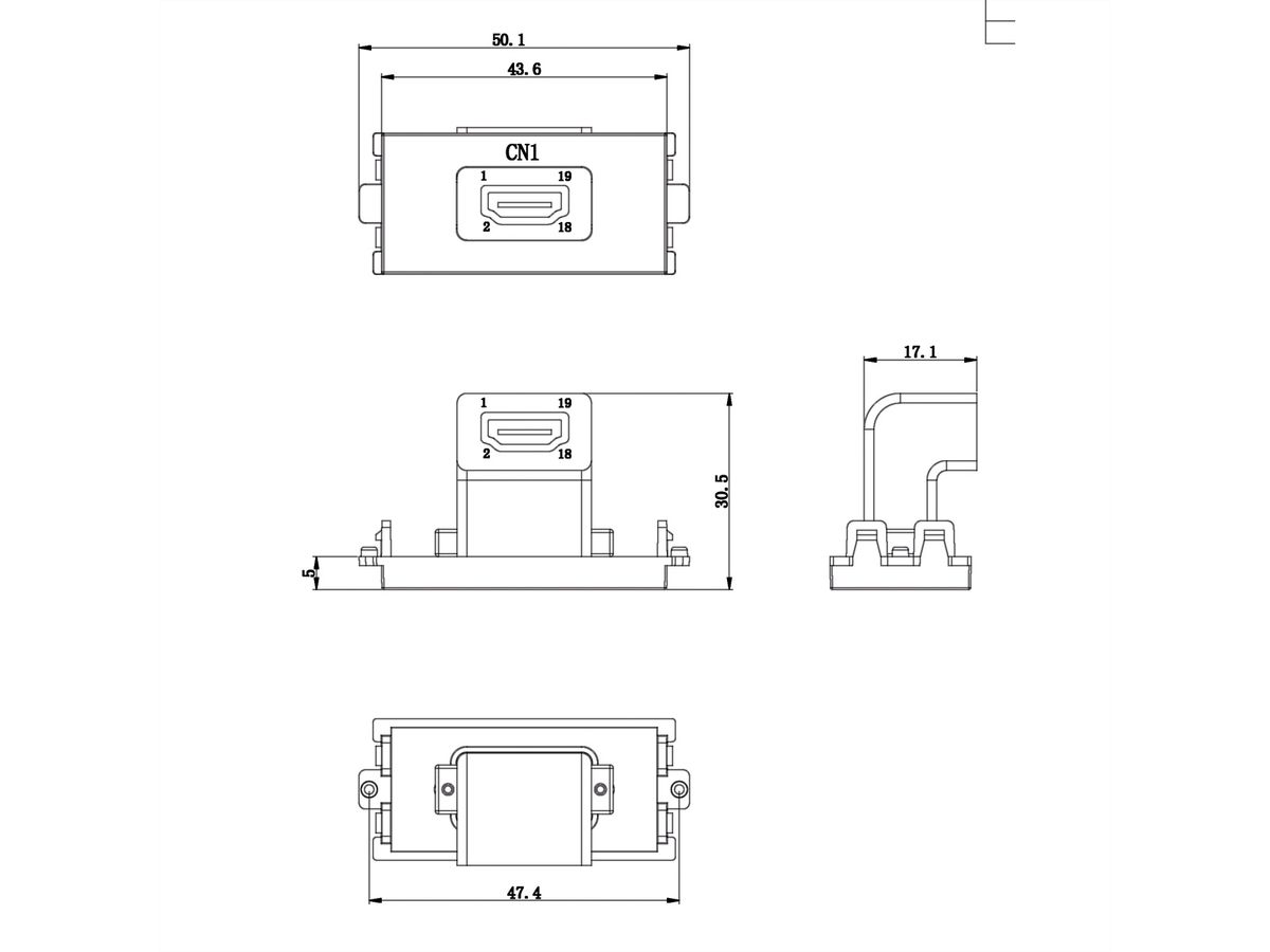 VALUE A/V Aansluit Systeem, HDMI Module (1x HDMI Female)