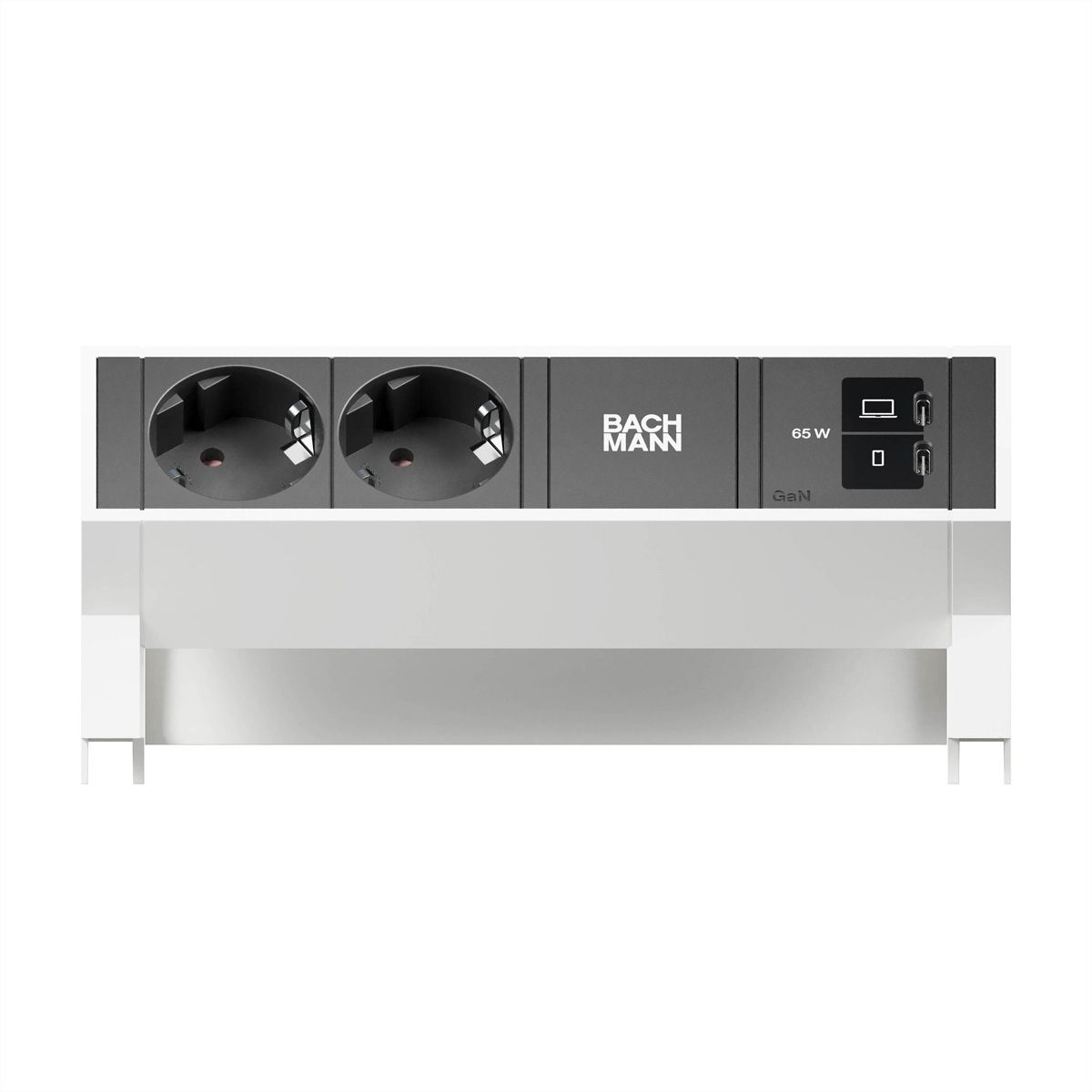 BACHMANN DESK2 2xCEE7/3 1xUSB C/C 65W, L=0.2m RAL9010