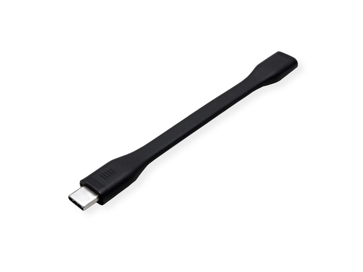 ROLINE USB4 Gen3x2 Cable, PD (Power Delivery) 20V5A, with Emark, C-C, M/F, black, 11.5 cm