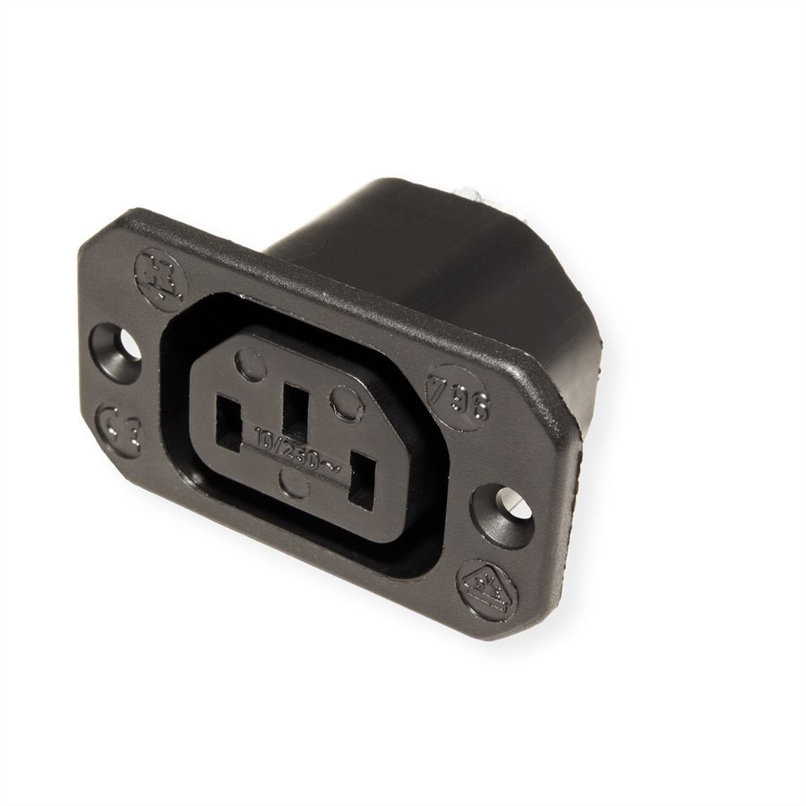 BACHMANN IEC320 C13 socket outlet, with screw connections black