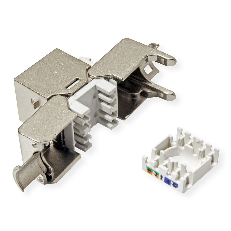 VALUE Cat.6A (klasse EA) Keystone, RJ-45, afgeschermd, zonder gereedschap, SLIM.