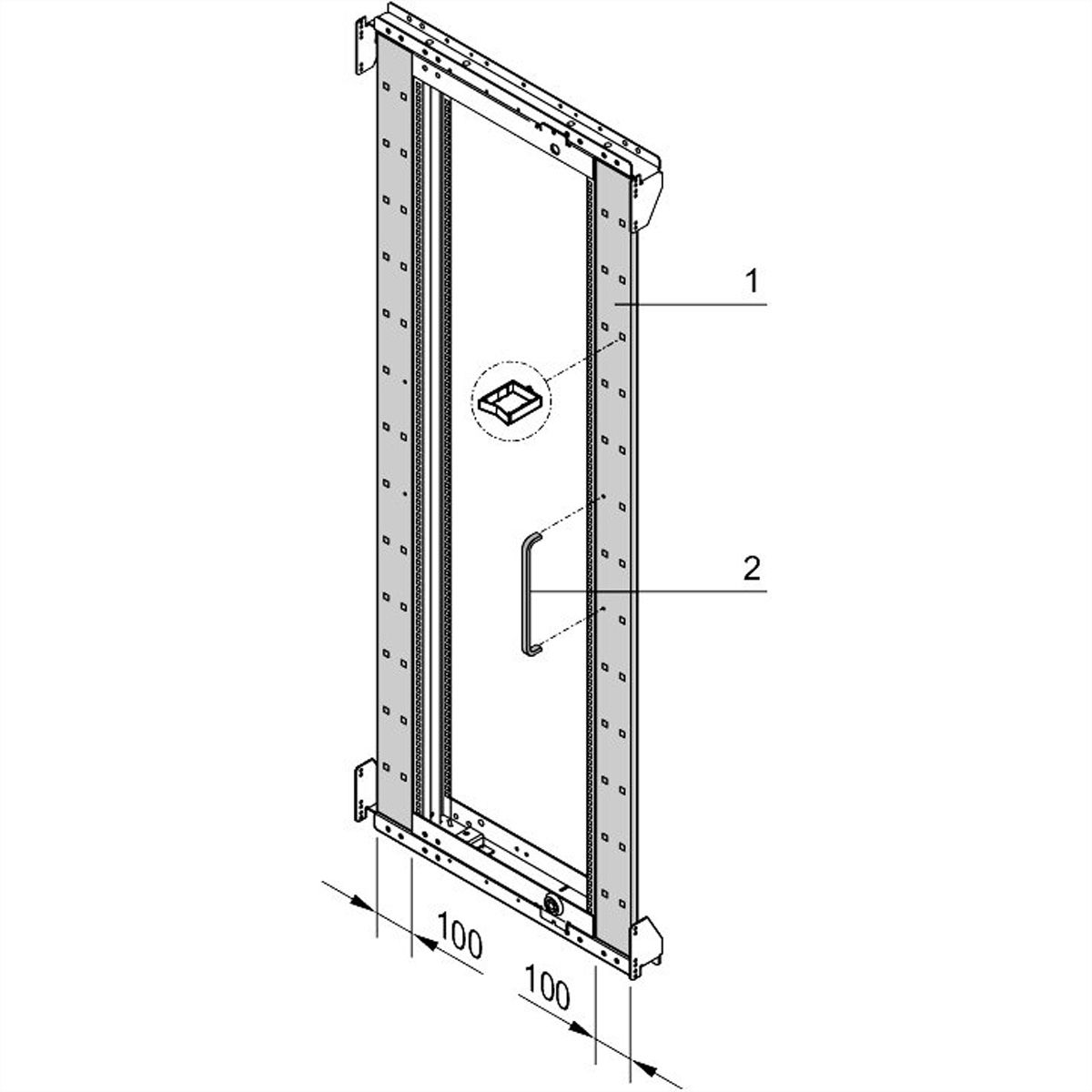 SCHROFF Varistar 19" Swing Cabinet Frame Trim, 38 U Symmetrical Assembly
