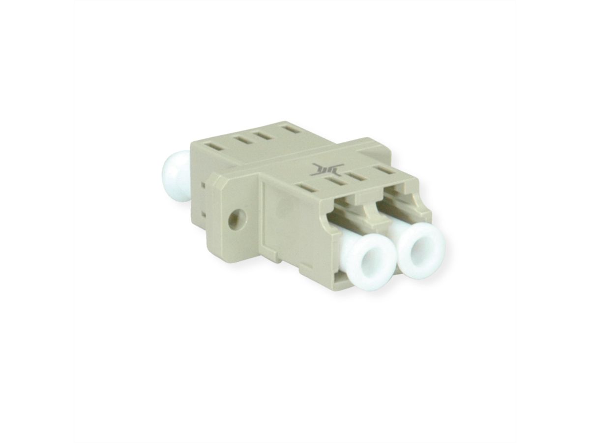 TELEGÄRTNER  LC/APC Duplex adaptor, multimode, cramic sleeve, plastic housing, beige, Z77