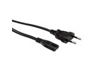 VALUE Euro Power Cable, 2-pin, black, 1 m