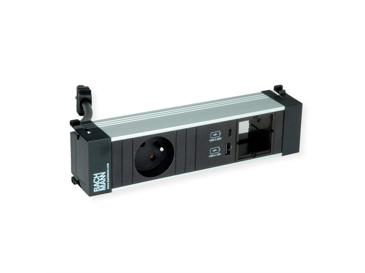 BACHMANN POWER FRAME S 1xUTE 1xCM 1xUSB A/C 22W 0.2m GST18
