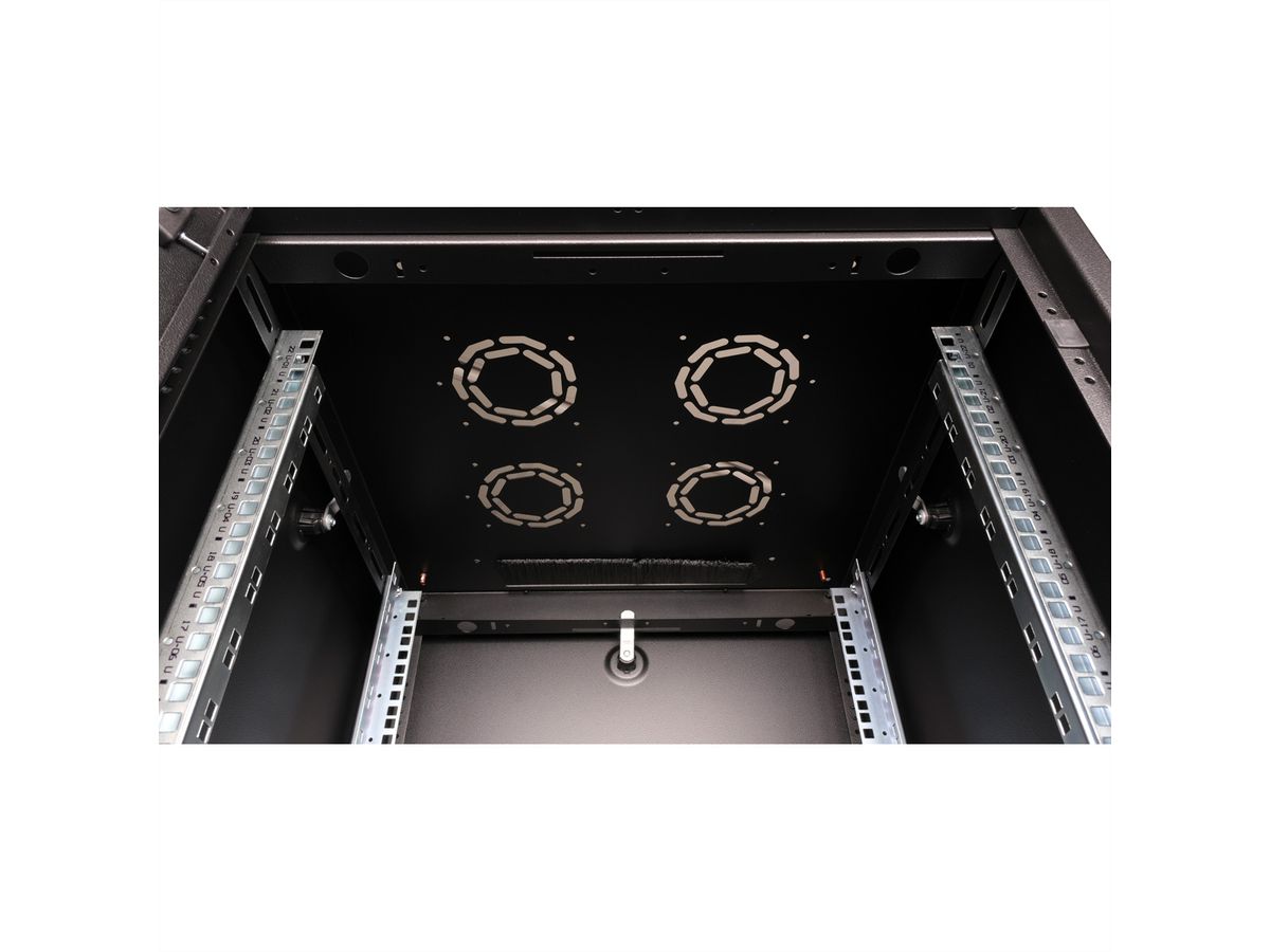ROLINE 19-inch netwerkkast Basic 22 U, 600x600 BxD Glazen deur zwart